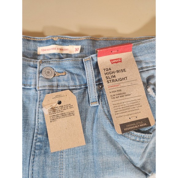 Levi’s 724 High Rise Jeans Straight Size 10 Short 30x30‎ Blue - Picture 4 of 7